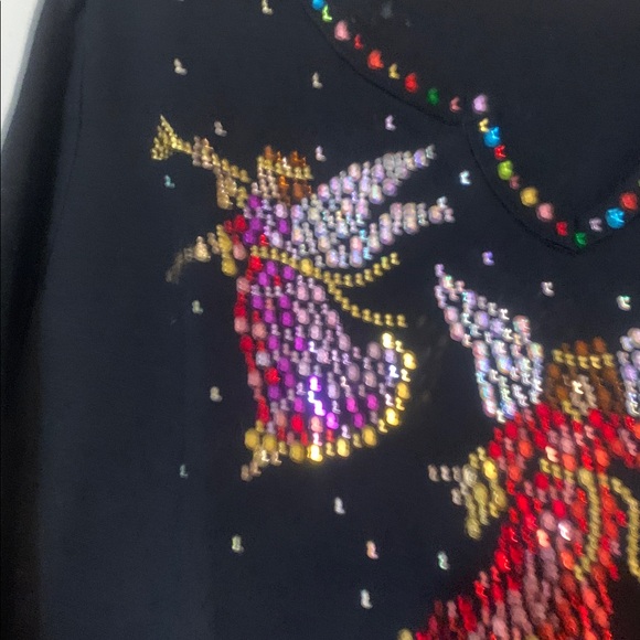 Quacker Factory Black Top with Angel Design - Picture 2 of 7